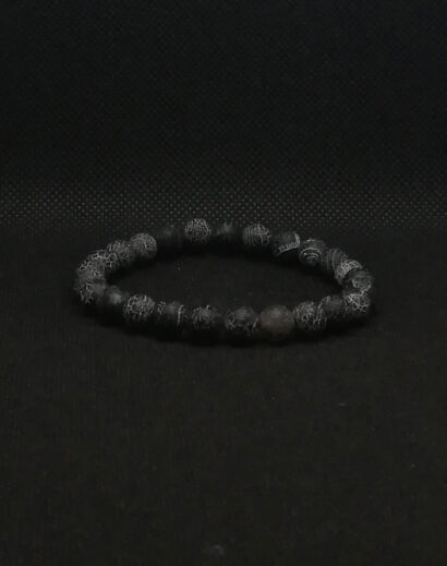 Pulseira de pedra Ágata Geada Preta